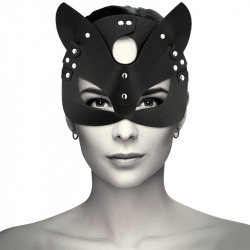 Máscara Cuero Vegano con Orejas de Gato