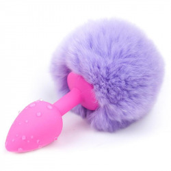 Pink Plug with Purple Pompom S