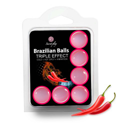 Set 6 Brazilian Balls Triple Effect Heat, Cold and Vibration