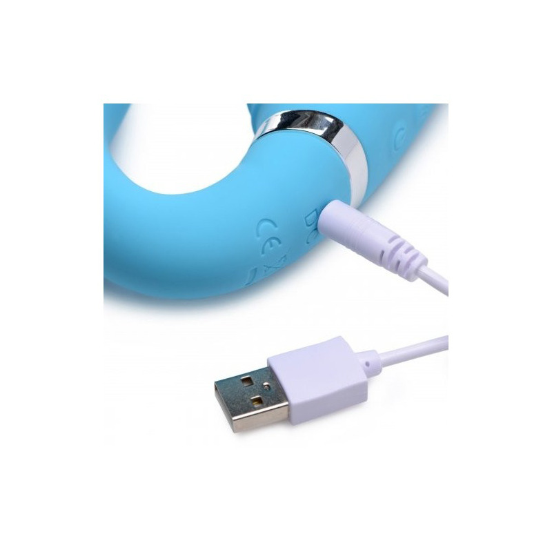 Arnés Doble Silicona USB con Mando Azul