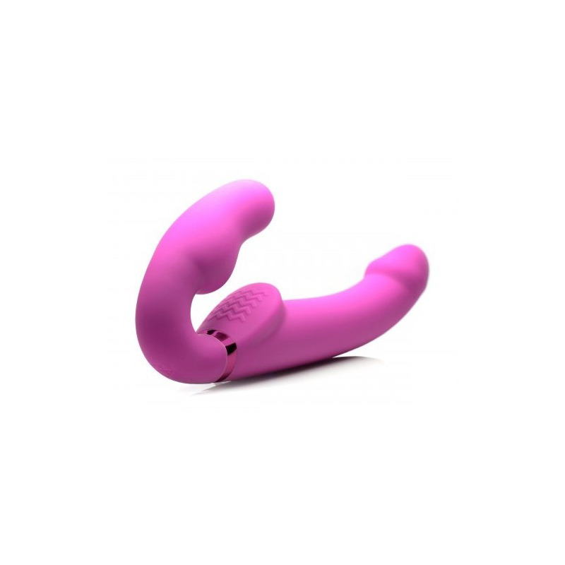 Arnés Inflable para Mujer USB Vibrador con Mando Rosa