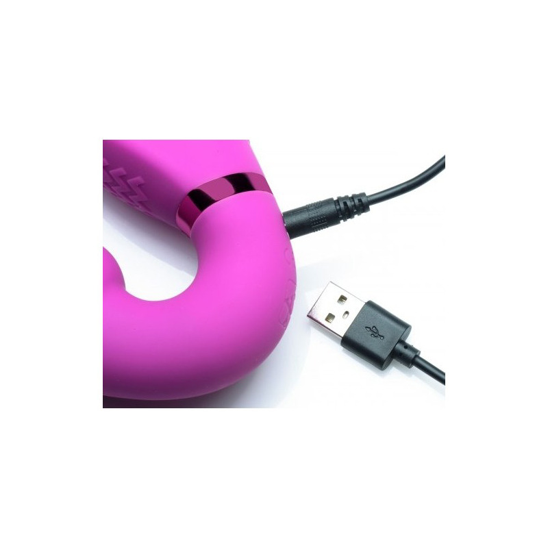 Arnés Inflable para Mujer USB Vibrador con Mando Rosa