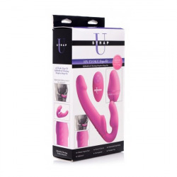 Arnés Inflable para Mujer USB Vibrador con Mando Rosa