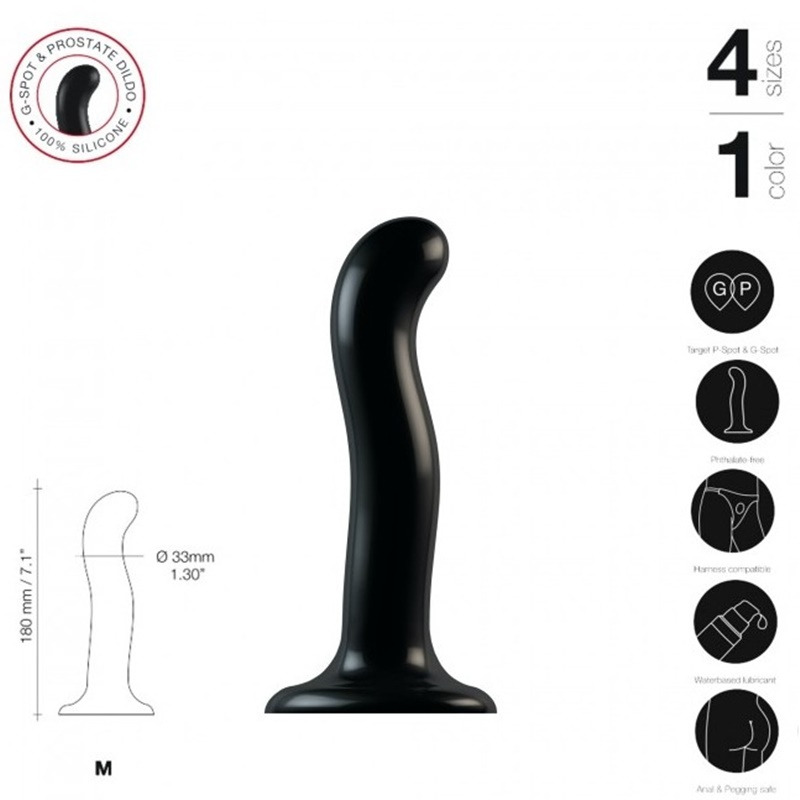 Dildo Estimulador Punto P/G Negro M