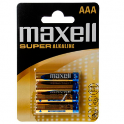 Maxell Pilas Super Alcalinas de tipo AAA LR03 4 Uds