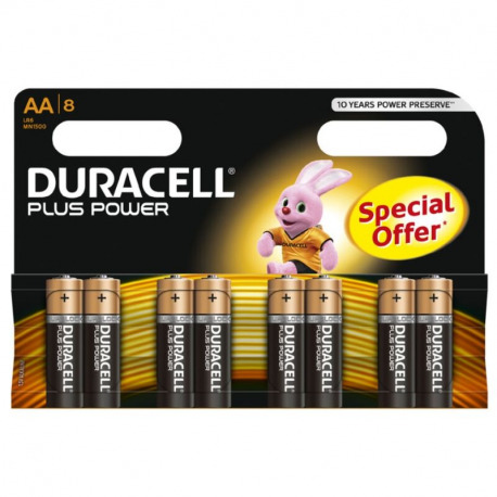 Pilas Duracel Plus Power Alcalina AA 8 Uds