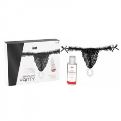 Brazilian Panty Negro y Lubricante Fresa