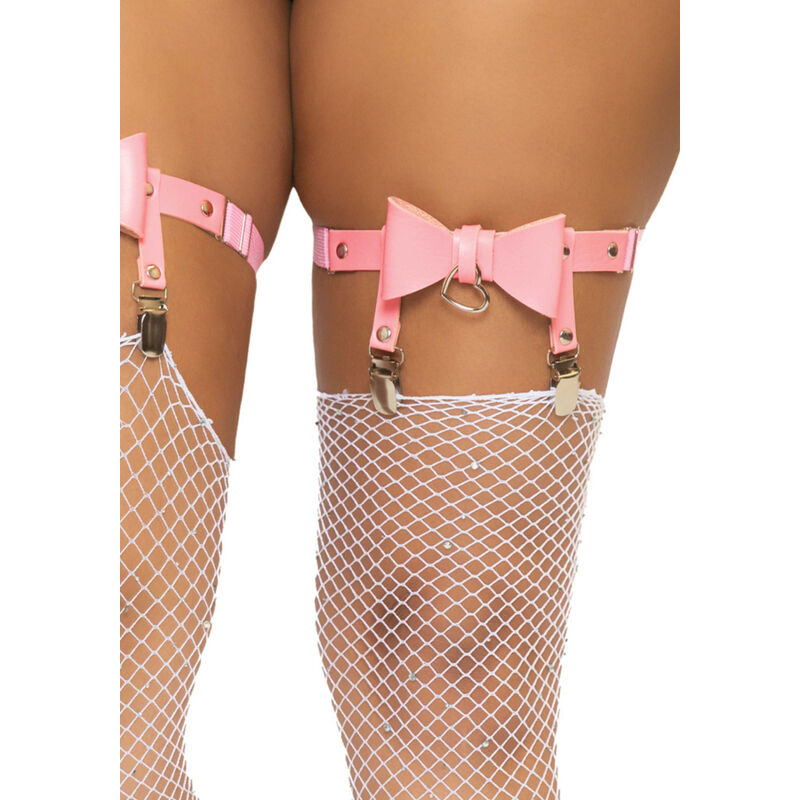 Leg Avenue Liguero de Cuero Vegano Rosa