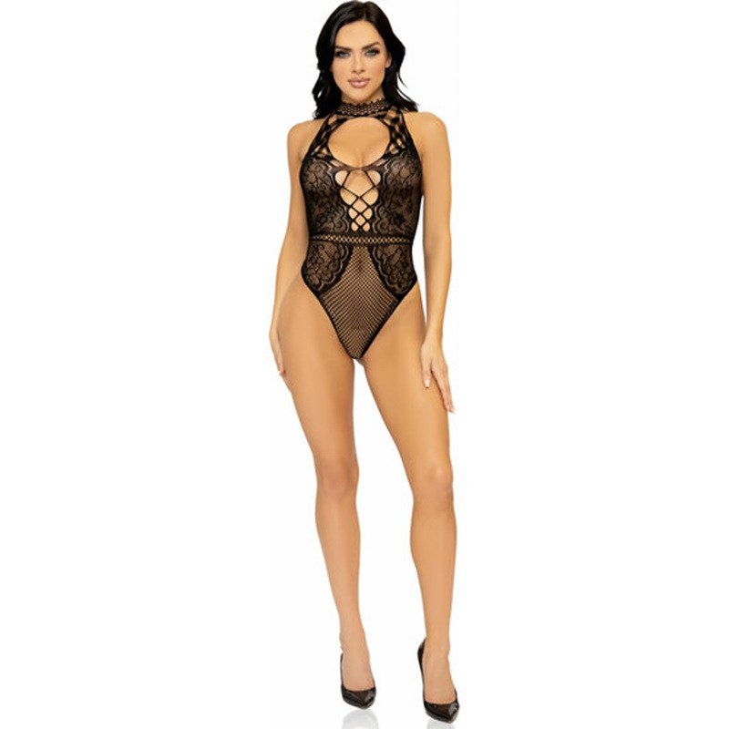 Leg Avenue Body de Red y Encaje Negro