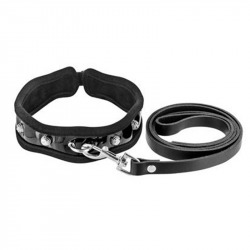 Premium Collar Negro con Correa