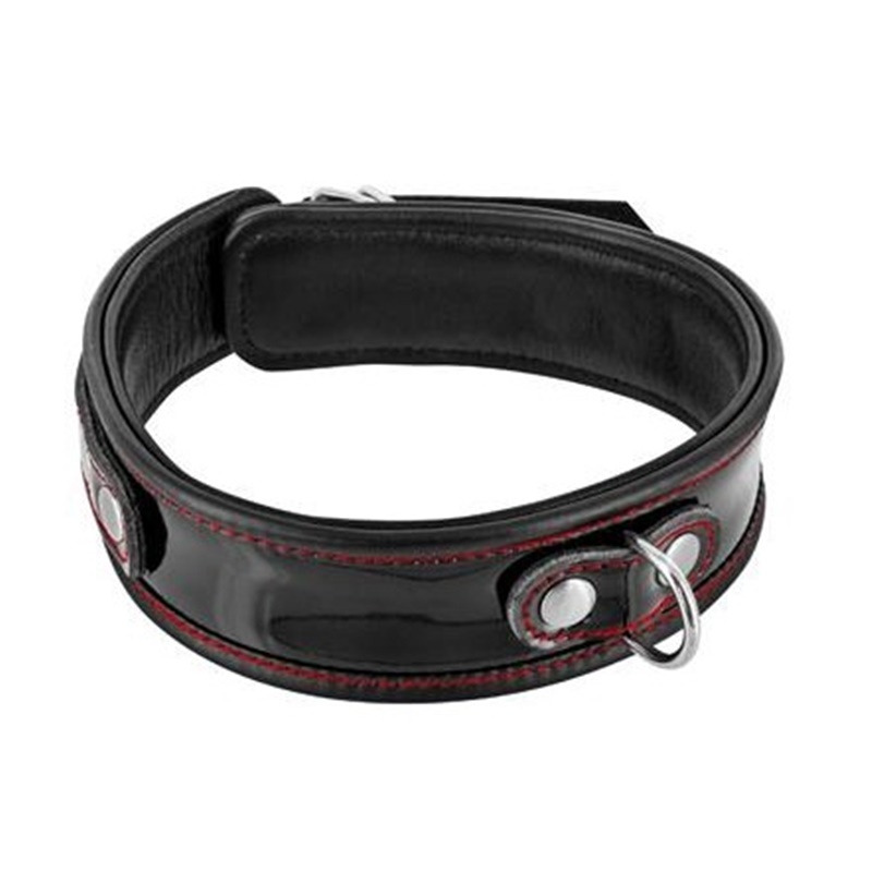 Premium Collar con Anilla Negro/Rojo