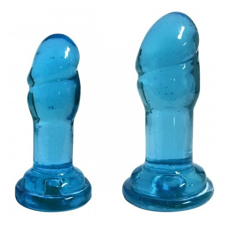 Set 2 Dildos Slim Stick con Ventosa Azul