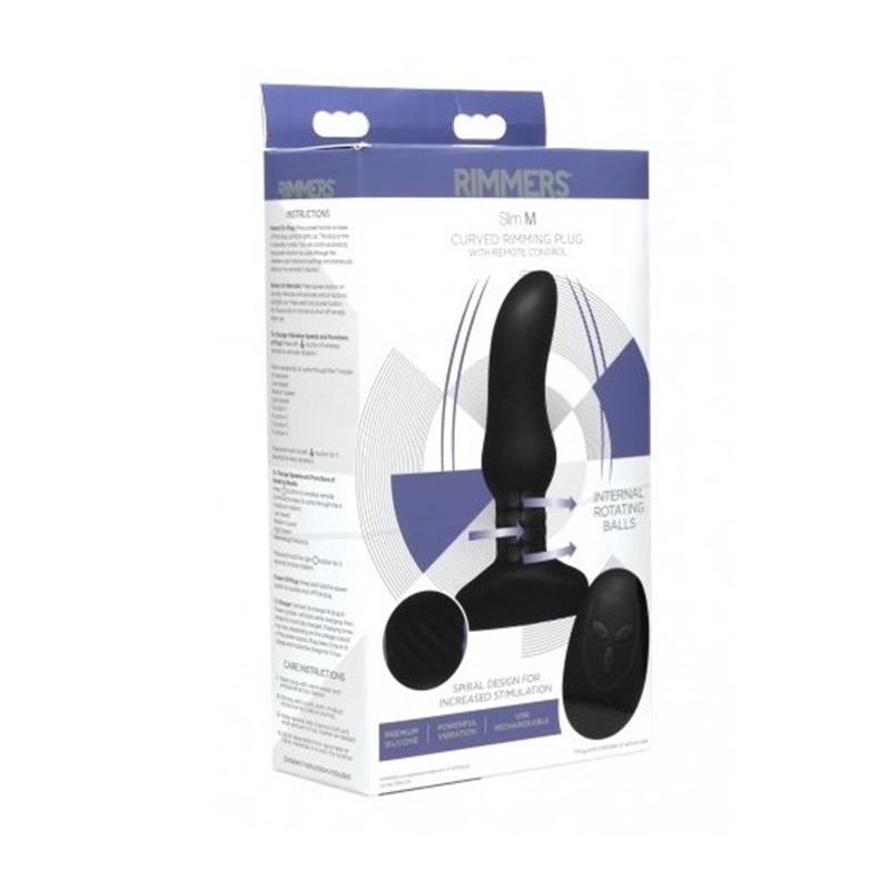 Plug Vibrador Curvo con Bolas Giratorias y Mando