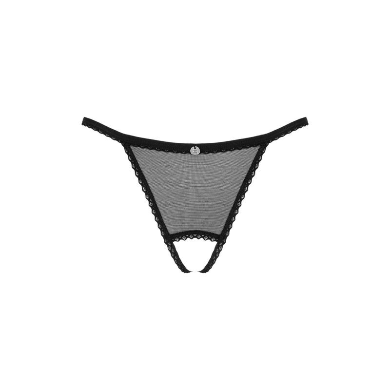 Celia Noir Crotchless Tanga