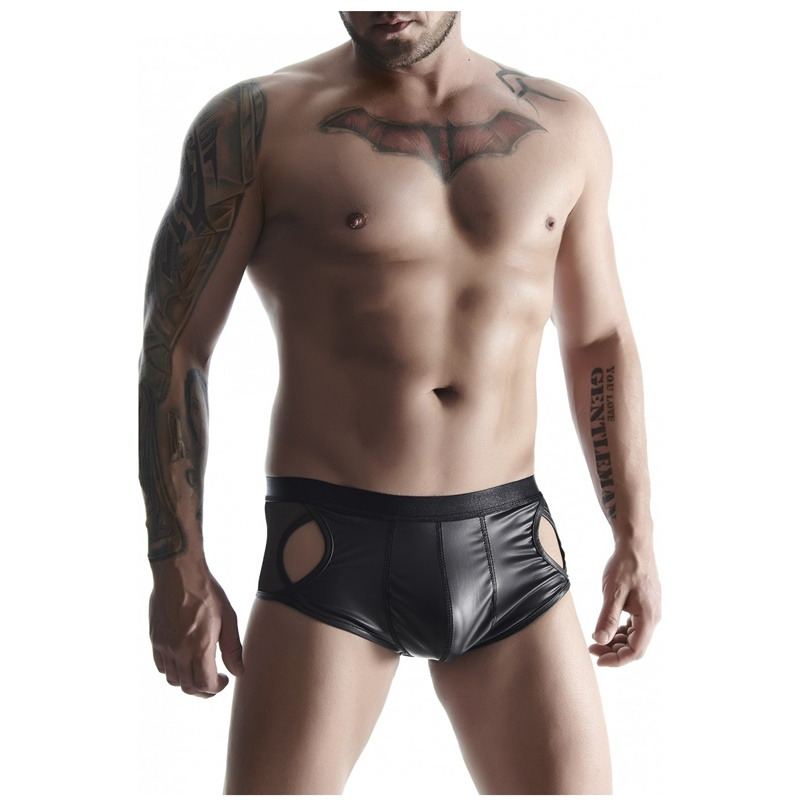 Boxer Wetlook con Aberturas Negro