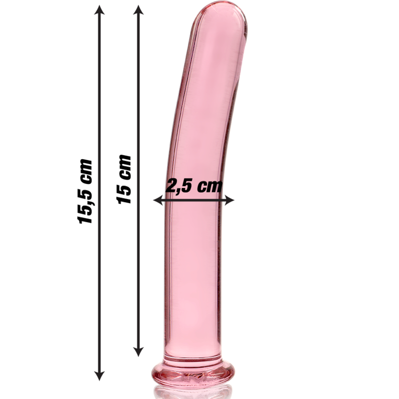 Dildo Cristal Borosilicato Modelo 9 Rosa