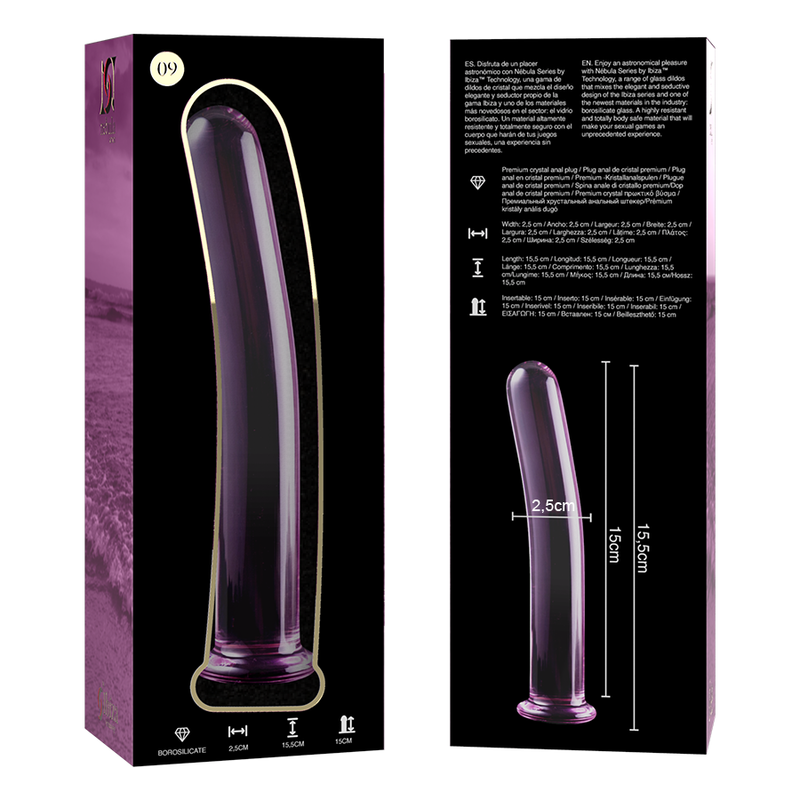 Dildo Cristal Borosilicato Modelo 9 Rosa