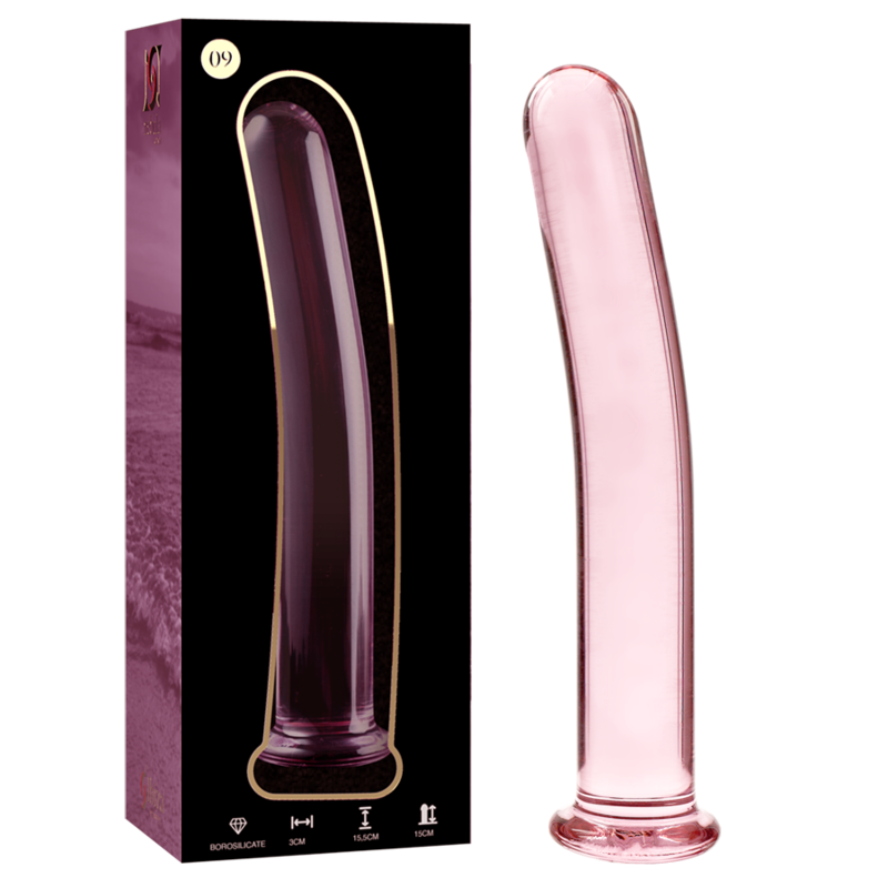 Dildo Cristal Borosilicato Modelo 9 Rosa