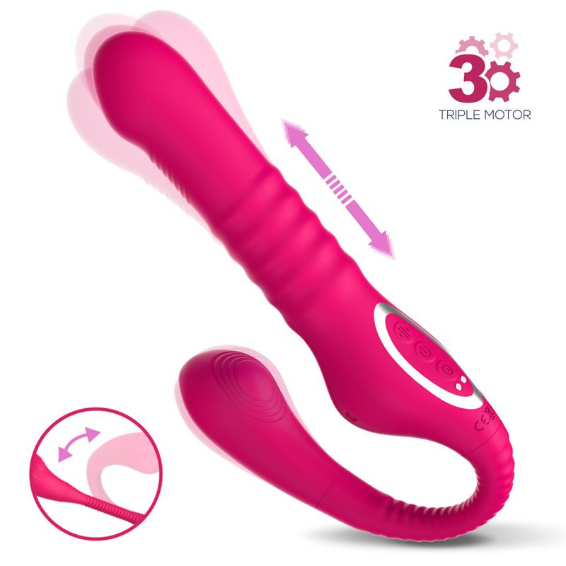 No TwentyThree Vibrador Doble con Pulsación y Thrusting Flexible 180º