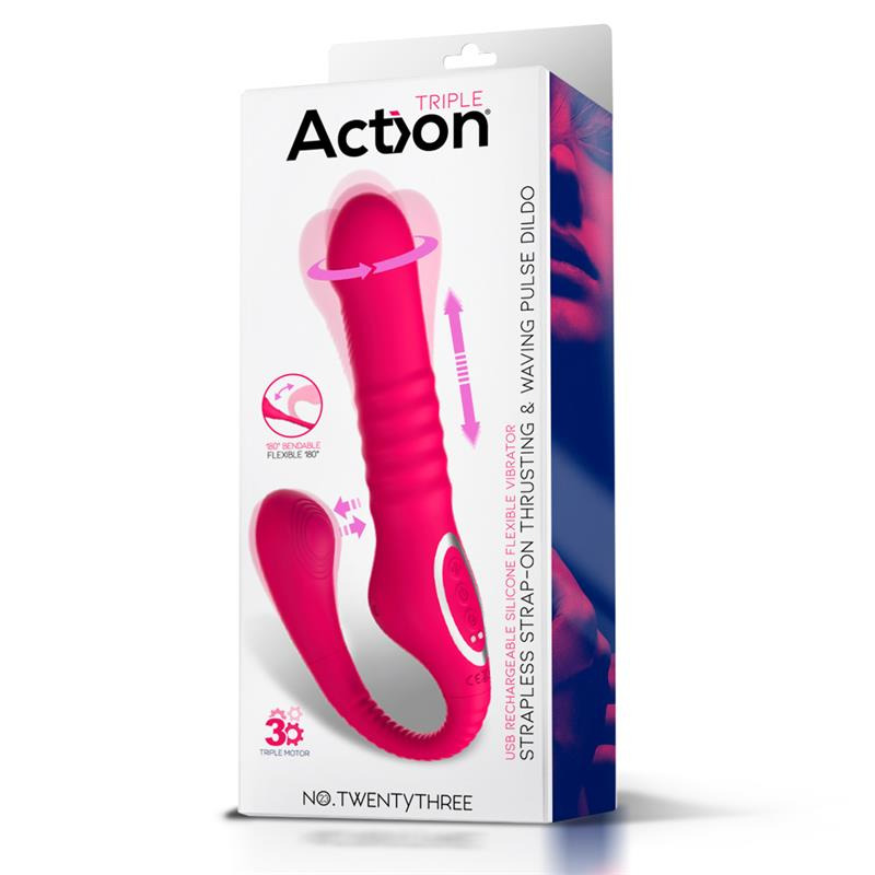 No TwentyThree Vibrador Doble con Pulsación y Thrusting Flexible 180º