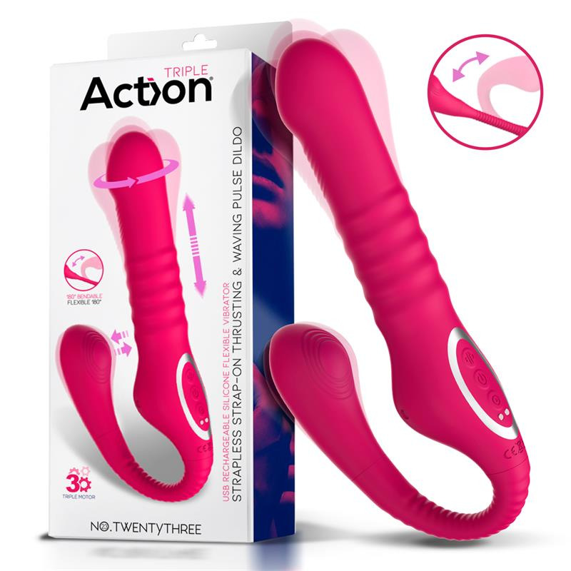 No TwentyThree Vibrador Doble con Pulsación y Thrusting Flexible 180º