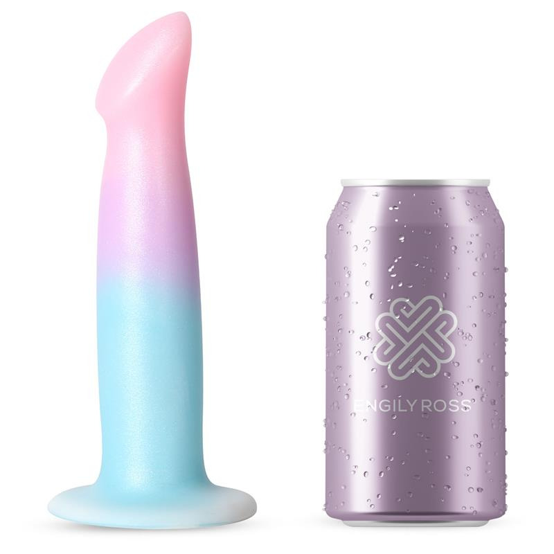 Dildo con Vibración y Ventosa Color Degradado 17 cm