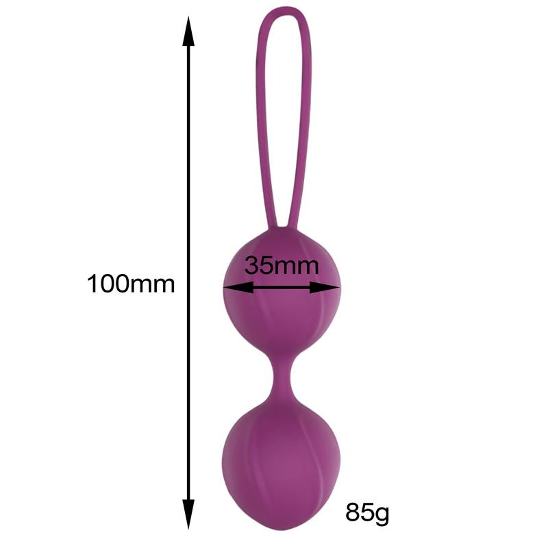 Garbo Bola Doble Kegel Silicona Púrpura