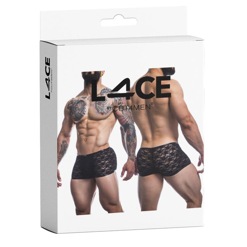 L4ACE Boxer Negro con Encaje