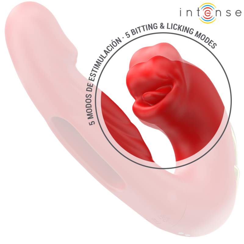 Nathy Vibrador Doble con Boca Estimuladora Rojo