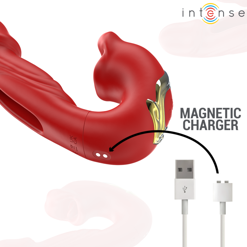 Nathy Vibrador Doble con Boca Estimuladora Rojo