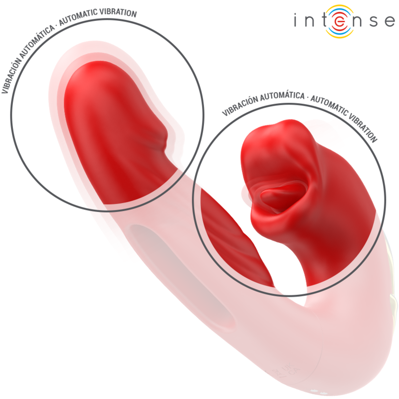 Nathy Vibrador Doble con Boca Estimuladora Rojo