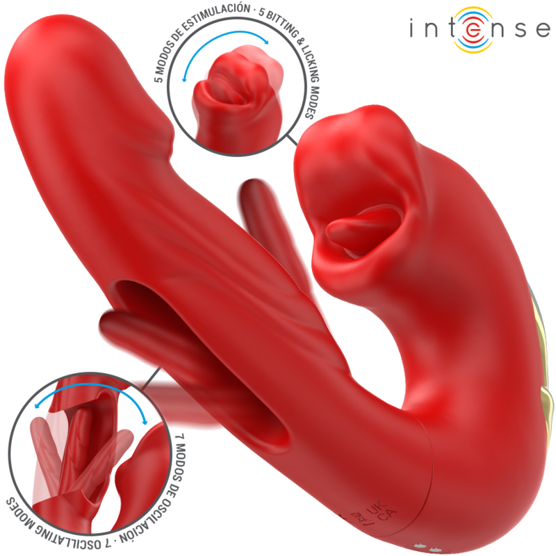 Nathy Vibrador Doble con Boca Estimuladora Rojo
