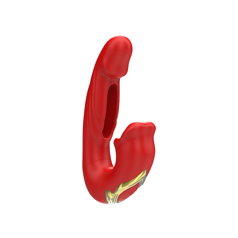 Nathy Vibrador Doble con Boca Estimuladora Rojo