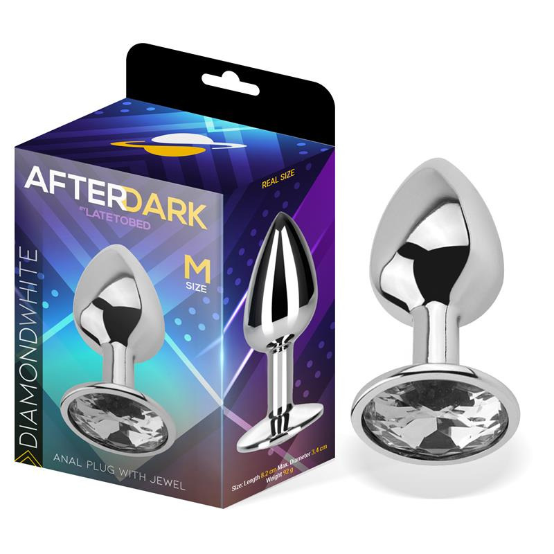 Plug Anal con Joya Blanco Diamante Talla M