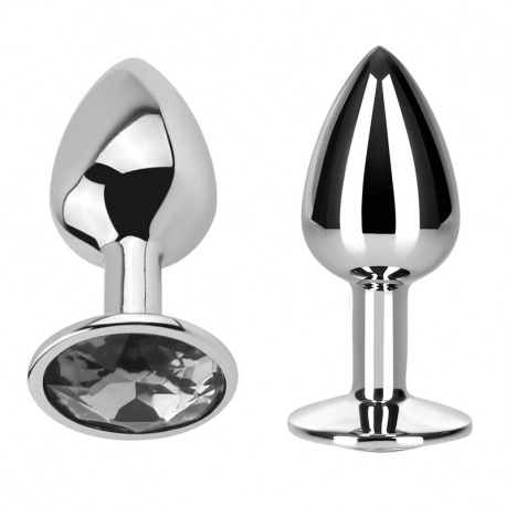 Plug Anal con Joya Blanco Diamante Talla M