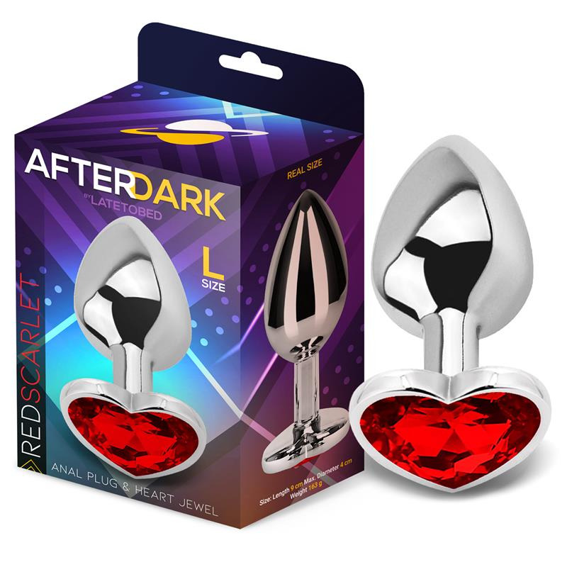 Plug Anal Base Corazón Rojo Talla L 