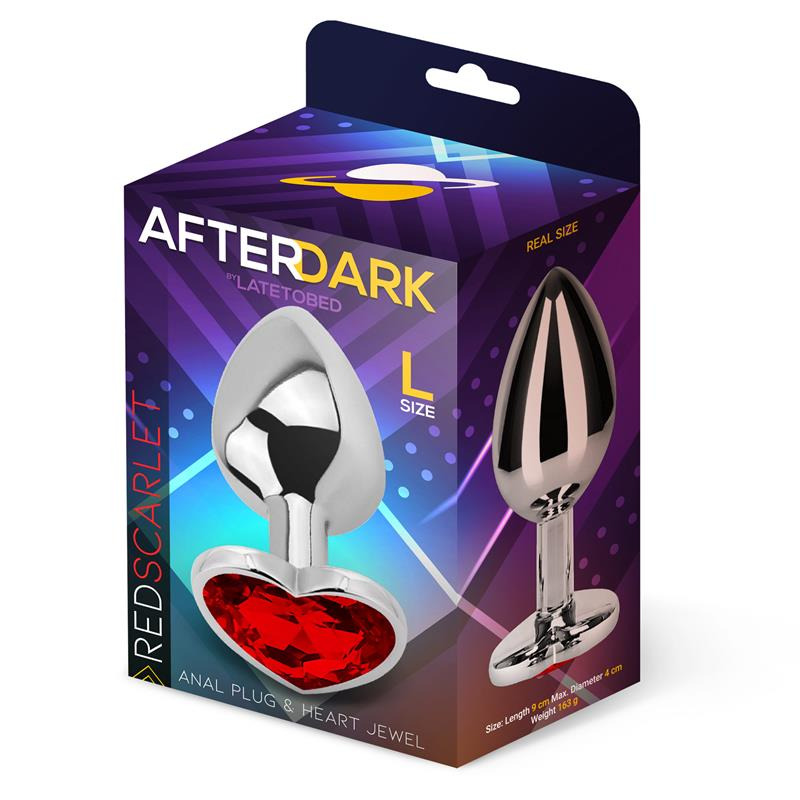 Plug Anal Base Corazón Rojo Talla L 