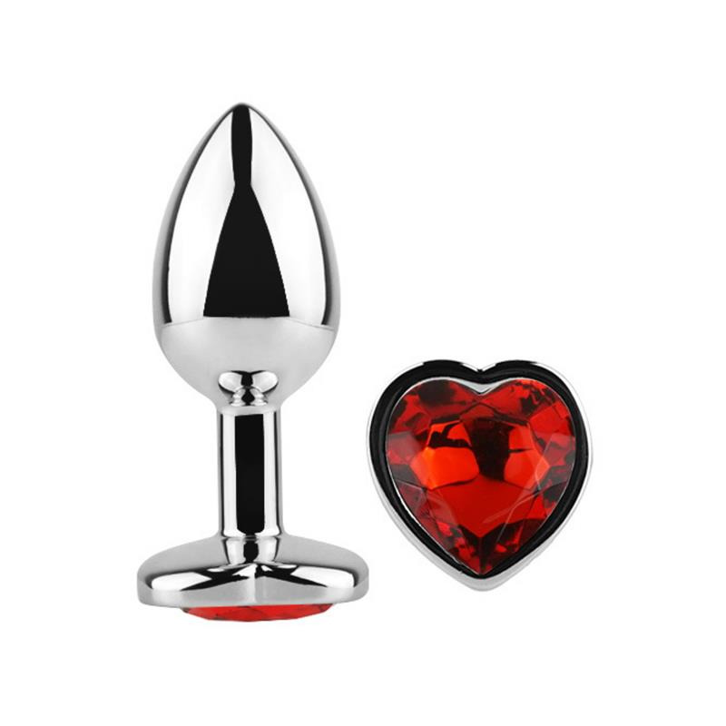 Plug Anal Base Corazón Rojo Talla L 