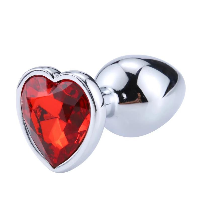 Plug Anal Base Corazón Rojo Talla L 