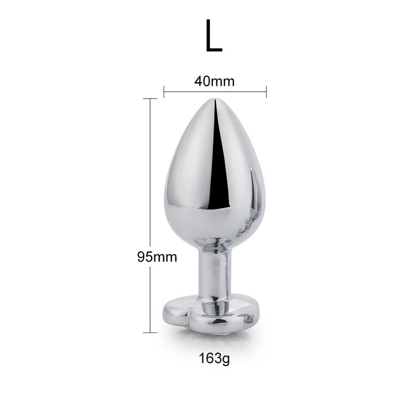 Plug Anal Base Corazón Rojo Talla L 