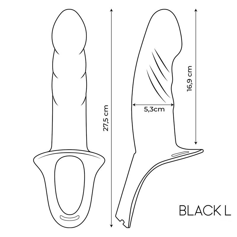 Arnés Strap-on con Dildo Hueco Talla L Negro