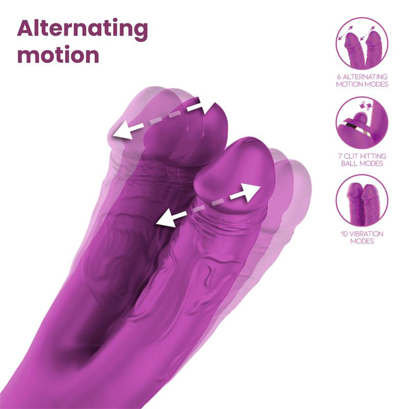 Nico Vibrador con Dildos Alternantes y Bola Percutora