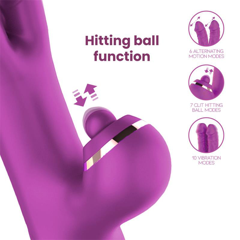 Nico Vibrador con Dildos Alternantes y Bola Percutora
