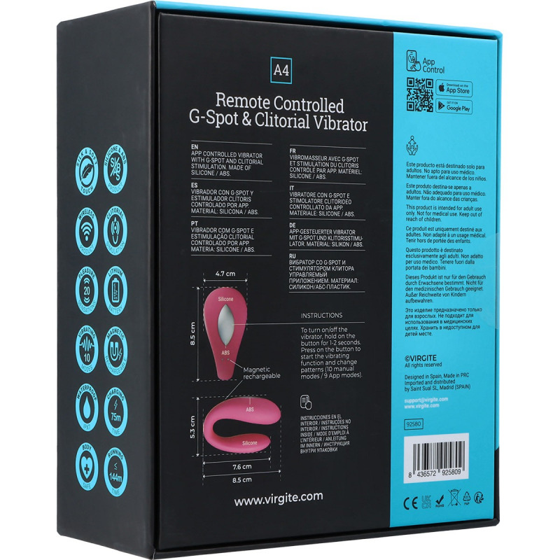 A4 Vibrador G Spot & Clitorial Control Remoto