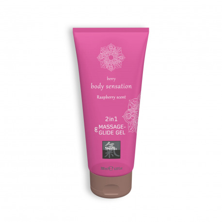 Gel de Masaje y Lubricante 2 en 1 con Sabor a Frambuesa 200 ml