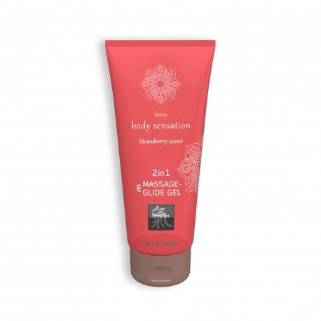 Gel de Masaje y Lubricante 2 en 1 con Sabor a Fresa 200 ml