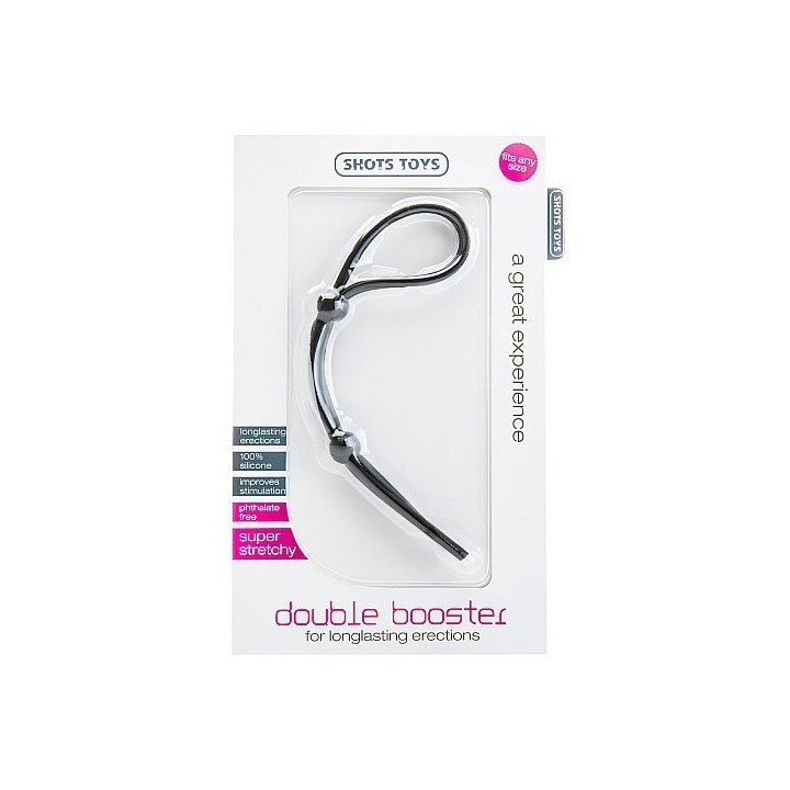 Booster Doble Anillo Ajustable Pene Negro
