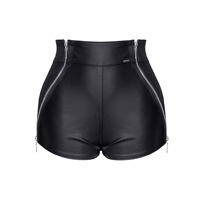Mónica Short con Cremalleras Negro