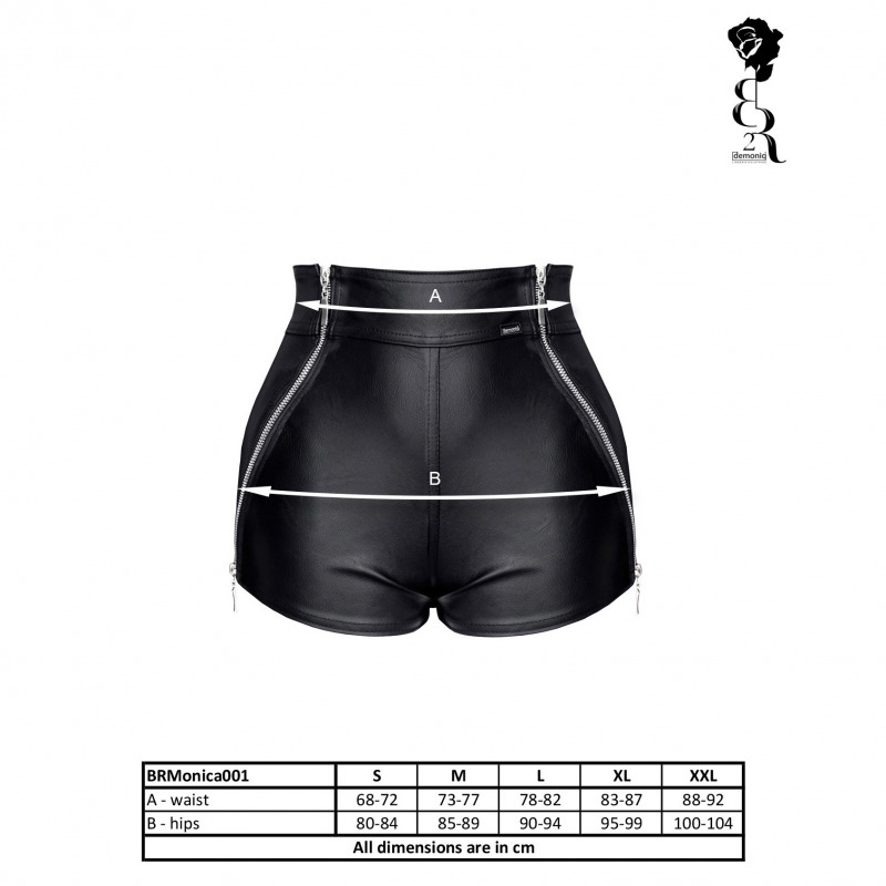 Mónica Short con Cremalleras Negro