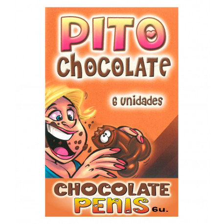 Caja Comic de 6 Pito Chocolate Negro
